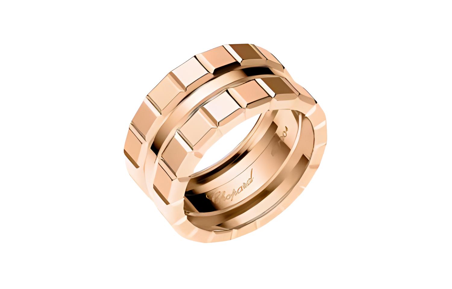 Chopard Ice Cube 18K Rose Gold Ring Couple's Unisex Ring in Rose Gold. 827004-5010