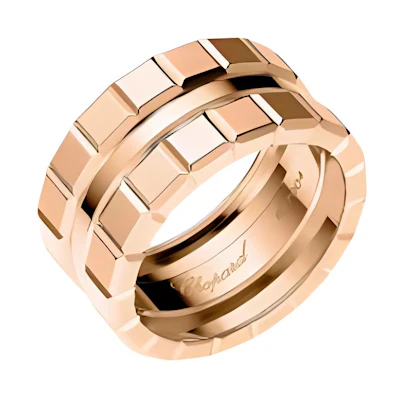 Chopard Ice Cube 18K Rose Gold Ring Couple's Unisex Ring in Rose Gold. 827004-5010