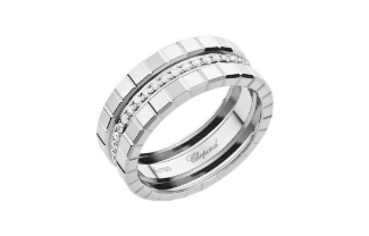 Order ショパール アイスキューブ 18K ホワイトゴールド リング 男女兼用 シルバー 827005-1040