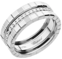 Order Chopard Ice Cube 18K White Gold Ring Unisex Couple Style Silver 827005-1040