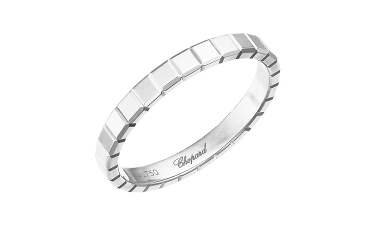 Order 쇼파드 아이스 큐브 로고 각인 18K 화이트 골드 커플 링 - 실버. 827702-1190