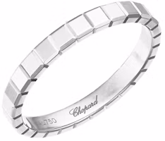Order CHOPARD Ice Cube Logo Engraved 18K White Gold Unisex Couple Ring - Silver. 827702-1190
