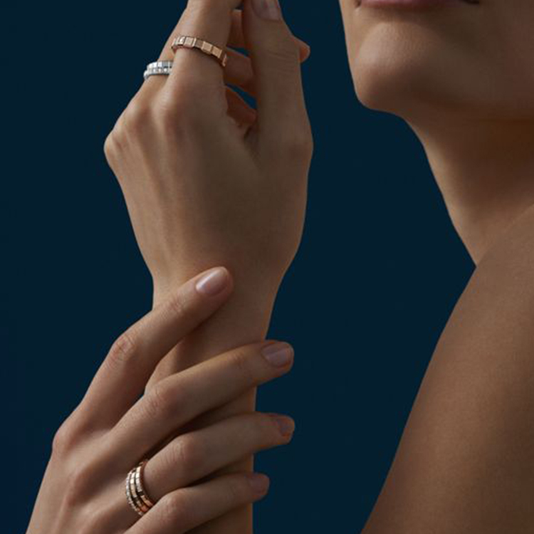 Purchase ショパール アイスキューブ ピュア 18K ローズゴールド リング ユニセックス カップル用 827702-5196