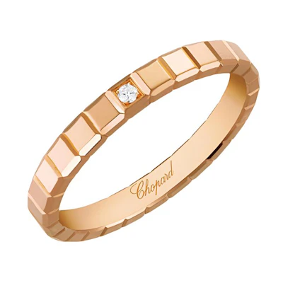 Chopard ICE CUBE PURE Diamond Ring Unisex Couple Rose Gold 827702-5220