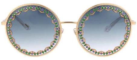 Lookbook CHOPARD Round Metal Sunglasses Unisex Gold. SCHF11S0300