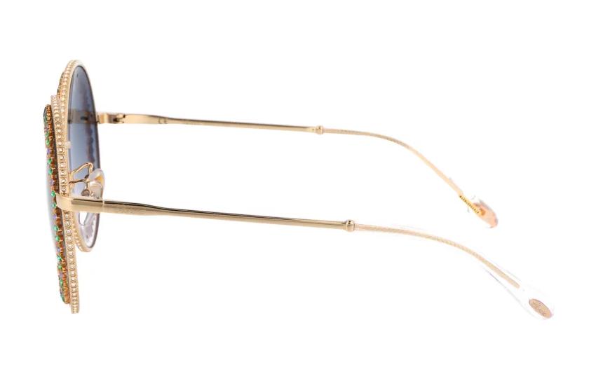 Shop ショパール ラウンドメタル サングラス ユニセックス ゴールド SCHF11S0300