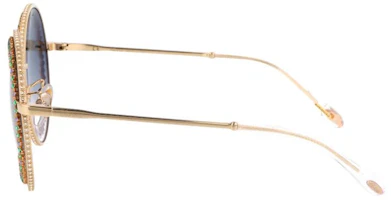 Shop CHOPARD Round Metal Sunglasses Unisex Gold. SCHF11S0300