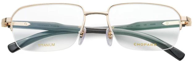 Details for Chopard Snow Mountain Wing Rectangular Titanium Horn Optical Glasses for Men. VCHL41J0300