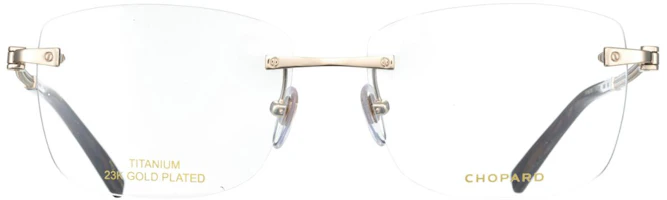 Shop Kacamata Optik Pria Chopard Titanium Gold Rimless Desain Mewah. VCHL47D0100