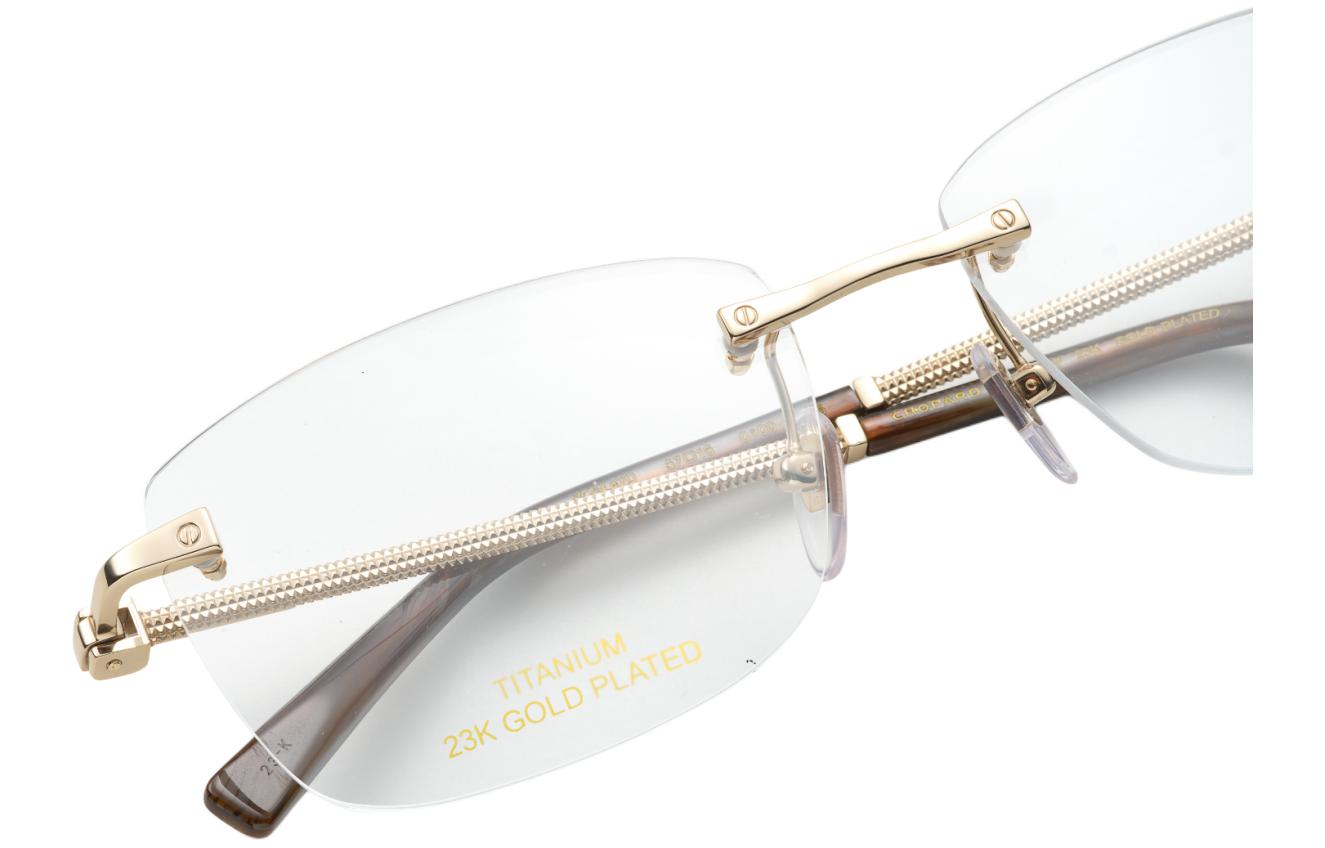 Details for ショパール チタン ゴールド スクエア リムレス メンズ メガネ - 高級デザイン VCHL47D0100