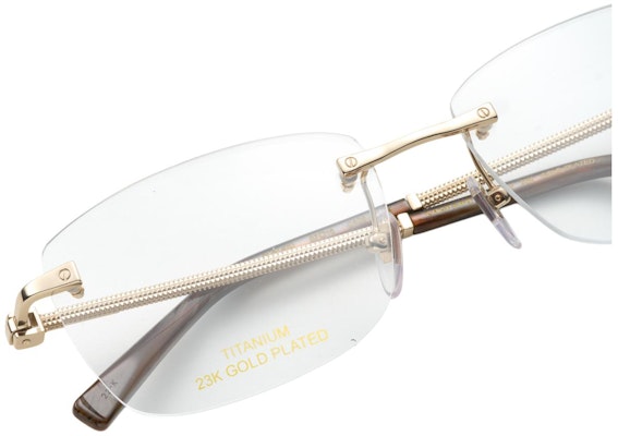 ショパール チタン ゴールド スクエア リムレス メンズ メガネ - 高級デザイン VCHL47D0100 Details for ショパール チタン ゴールド スクエア リムレス メンズ メガネ - 高級デザイン VCHL47D0100