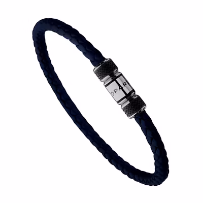 Chopard Woven Design Metal Leather Bracelet Unisex Couple Style Blue. 95016-0315