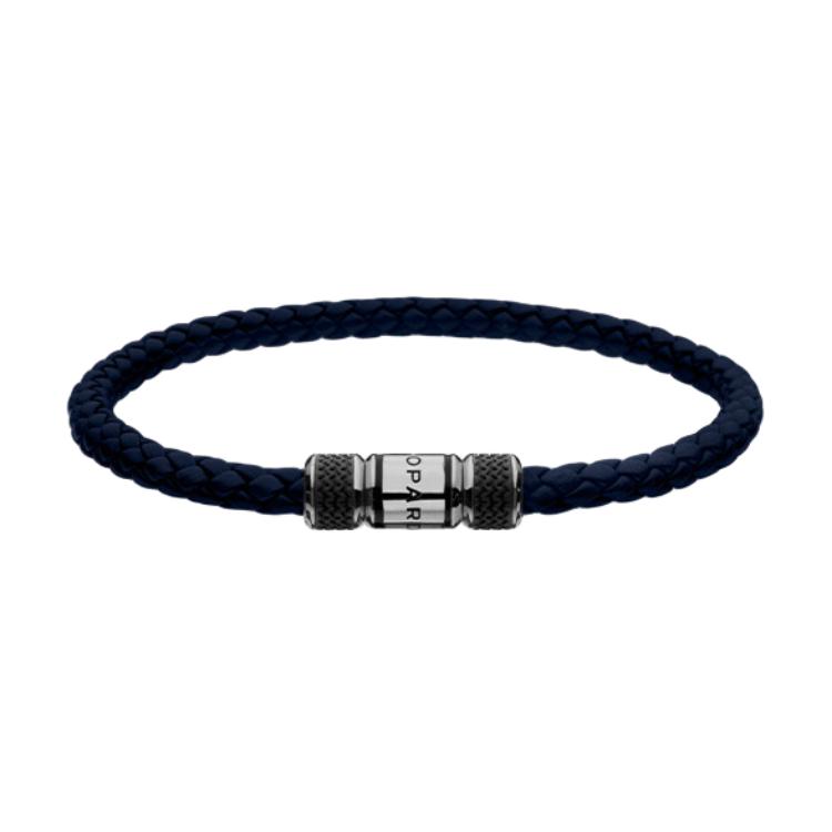 Lookbook 蕭邦藍色金屬皮革編織手鍊 情侶款中性風格 95016-0315