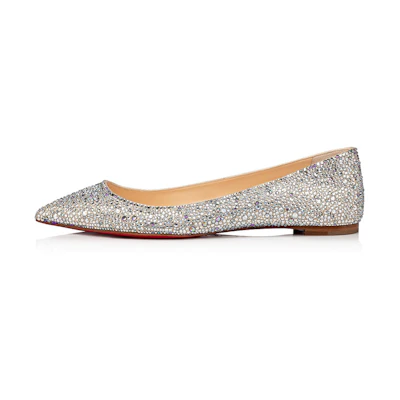 Christian Louboutin Ballalla Flat 'Silver'