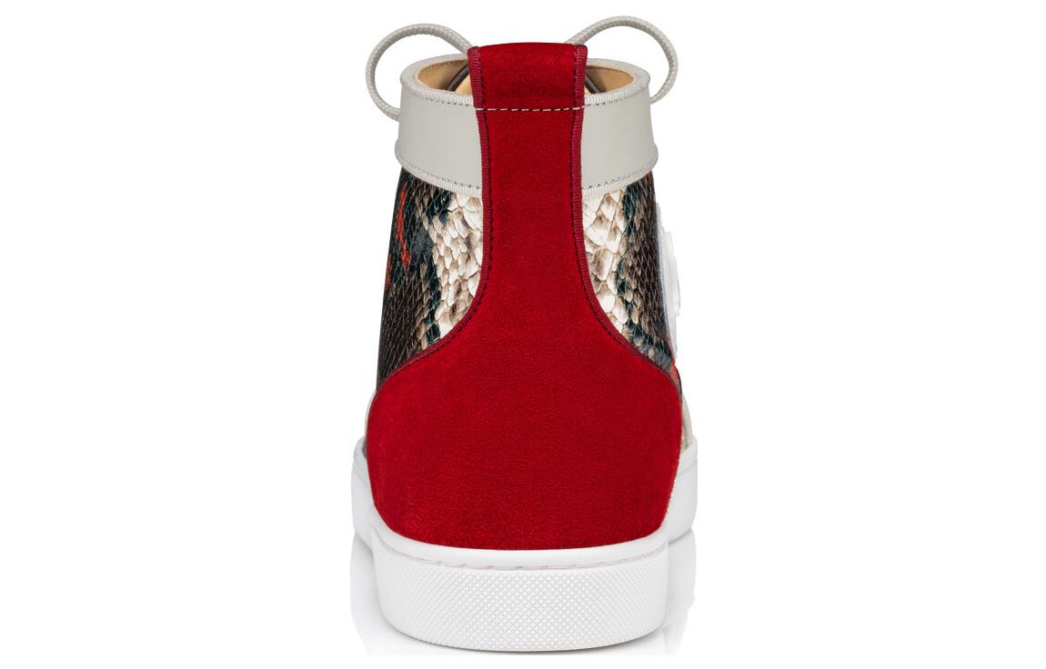 Christian Louboutin Calfskin Round Toe Lace-Up High-Top Sneakers 'Beige' 圖 4