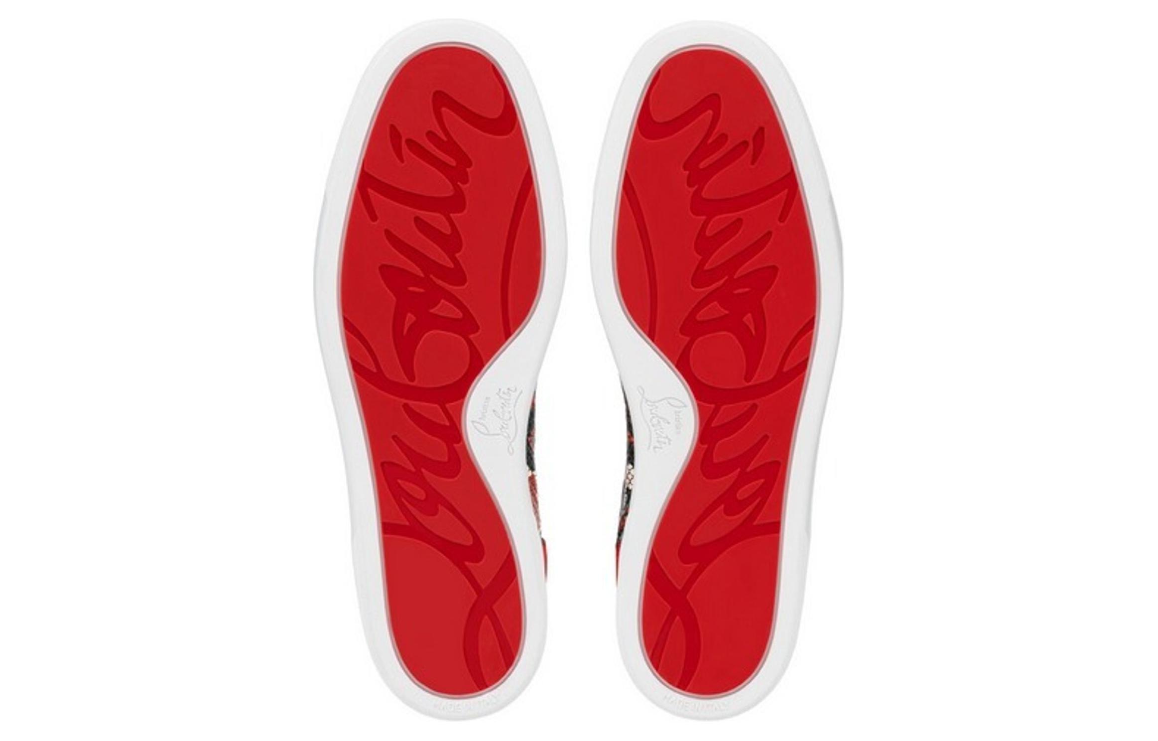 Christian Louboutin Calfskin Round Toe Lace-Up High-Top Sneakers 'Beige' 圖 5