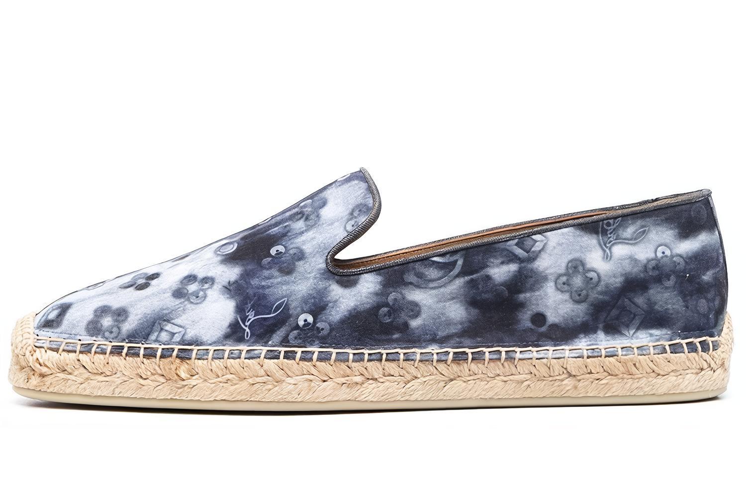 Christian Louboutin Canvas Flat 'Blue Woven'