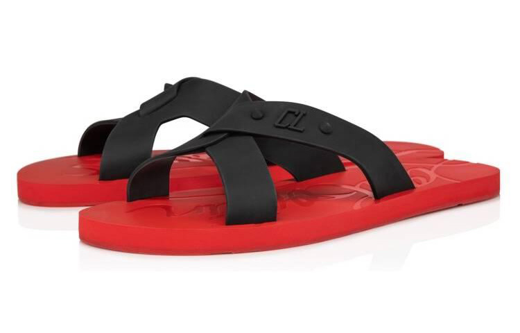 Christian Louboutin CL 'Black Red Open-Toe Slide' 圖 2