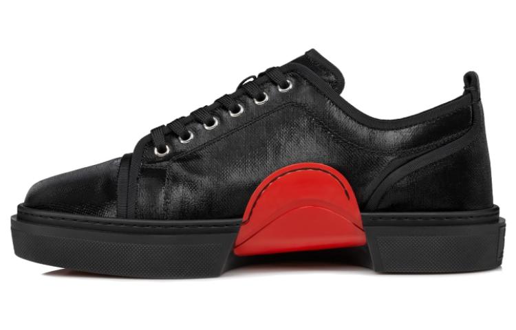 Christian Louboutin CL Canvas Low-Top Lace-Up Sneakers Black Casual Shoes 3230532BK01