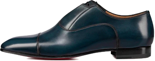 Christian Louboutin CL(Clorislove) Platinum Leather Pointed Toe Slip-On Flat Formal Shoes 'Blue' 3211068R593 Christian Louboutin CL(Clorislove) Platinum Leather Pointed Toe Slip-On Flat Formal Shoes 'Blue' 3211068R593