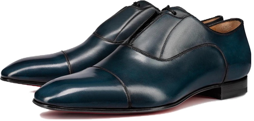 Christian Louboutin CL(Clorislove) Platinum Leather Pointed Toe Slip-On Flat Formal Shoes 'Blue' 3211068R593 Order Christian Louboutin CL(Clorislove) Platinum Leather Pointed Toe Slip-On Flat Formal Shoes 'Blue' 3211068R593
