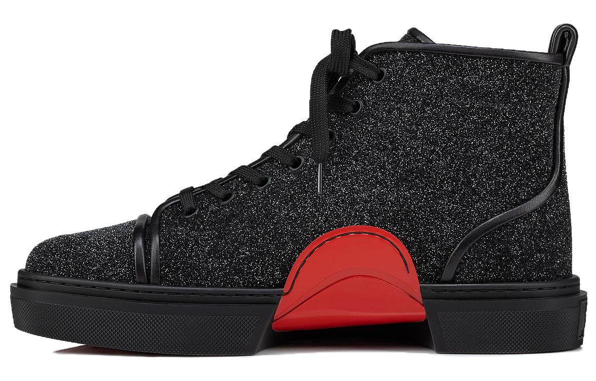 Christian Louboutin CL Platine Adolon High-Top Sneakers 'Black Calfskin' 1240116BK01