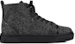 Christian Louboutin CL Platine Adolon Sneakers Tinggi Hitam Kulit Anak Lembu 1240116BK01
