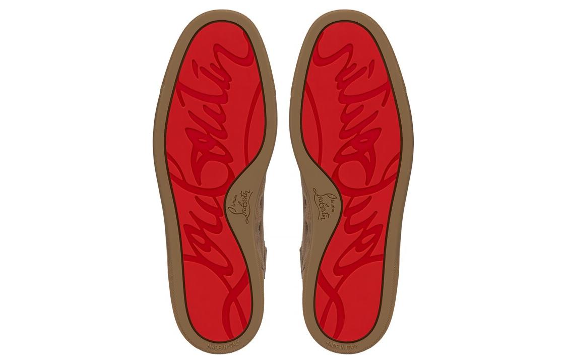 Shop 克里斯提·鲁布托CL棕色皮革高帮运动鞋 3220766c941