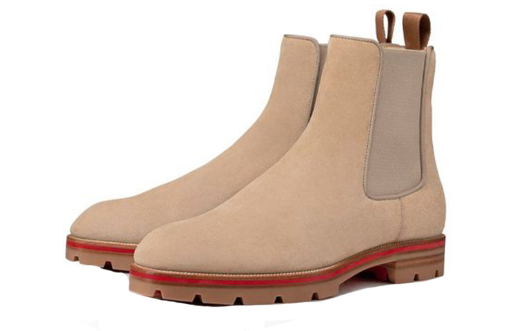 Order Christian Louboutin CL Platine Kulit Coklat 'But Chelsea Slip-On Hujung Bujur' 3221222F579