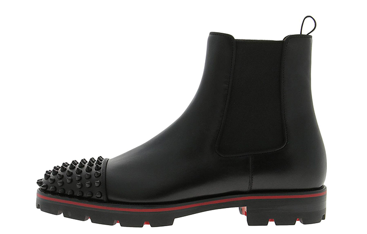 Buy Christian Louboutin CL Kulit Platine Slip-On Chelsea Boot Ankle 'Hitam' 3181222B026