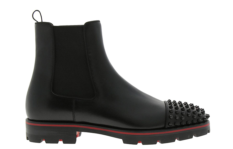 Christian Louboutin CL Platine Leather Fashion Slip-On Ankle Chelsea Boot 'Black' 圖 2