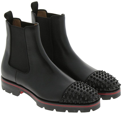 Christian Louboutin CL Kulit Platine Slip-On Chelsea Boot Ankle 'Hitam' 3181222B026 Lookbook Christian Louboutin CL Kulit Platine Slip-On Chelsea Boot Ankle 'Hitam' 3181222B026