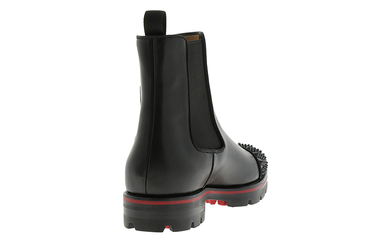 Christian Louboutin CL Platine Leather Fashion Slip-On Ankle Chelsea Boot 'Black' 圖 5