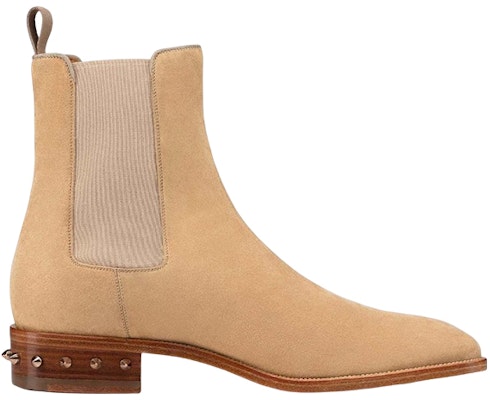 Christian Louboutin CL Platine Leather Round Toe Comfort Chelsea Boots 'Beige' 3220740F579 Order Christian Louboutin CL Platine Leather Round Toe Comfort Chelsea Boots 'Beige' 3220740F579