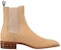 Christian Louboutin CL Kulit Platine But Chelsea Hujung Bulat 'Beige' Selasa 3220740F579