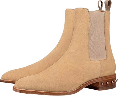 Christian Louboutin CL Platine Leather Round Toe Comfort Chelsea Boots 'Beige' 3220740F579 Lookbook Christian Louboutin CL Platine Leather Round Toe Comfort Chelsea Boots 'Beige' 3220740F579