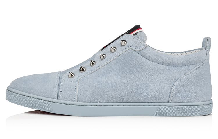 Christian Louboutin CL Platine Slip-On Round Toe Fashion Low Top Sneaker 'Grey Blue'