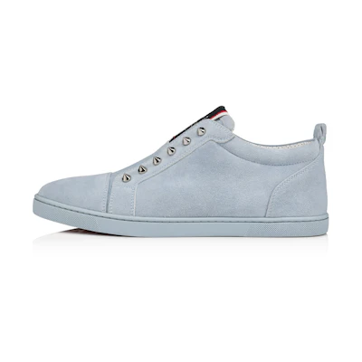 Christian Louboutin CL Platine Slip-On Round Toe Fashion Low Top Sneaker 'Grey Blue'