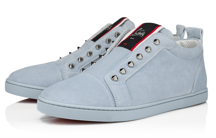 Christian Louboutin CL Platine Slip-On Round Toe Fashion Low Top Sneaker 'Grey Blue' 圖 2
