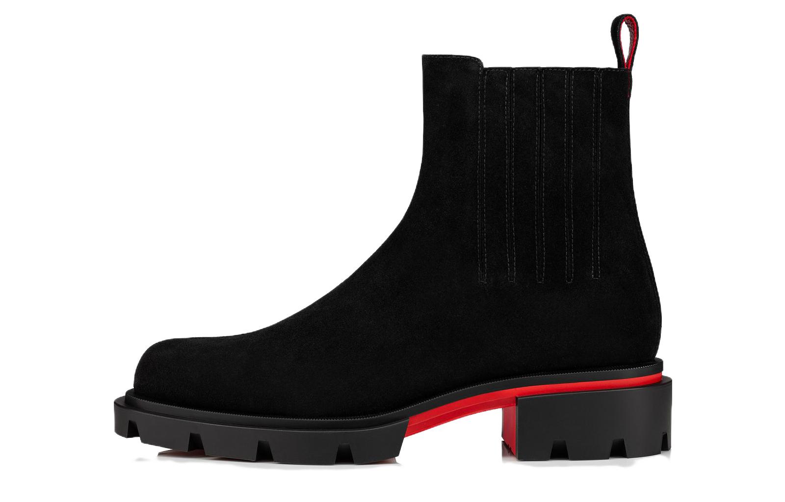 Christian Louboutin CL Platini Slip-On Leather Boots 'Black Fashion'