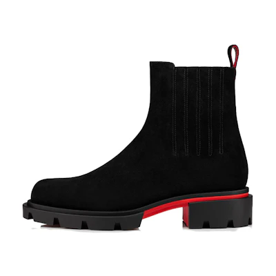 Christian Louboutin CL Platini Slip-On Leather Boots 'Black Fashion'