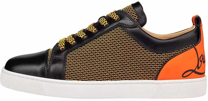 christian-louboutin-cl-platinum-fabric-leather-low-top-fashion-sneakers-men-black-orange-1230688-bkc-2