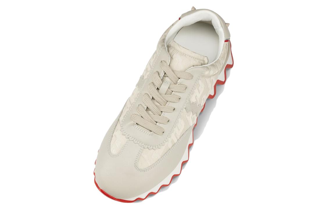 Lookbook Christian Louboutin CL Platinum Leder Komfort Schnürschuhe Low-Top ''Beige'' 3230863F465