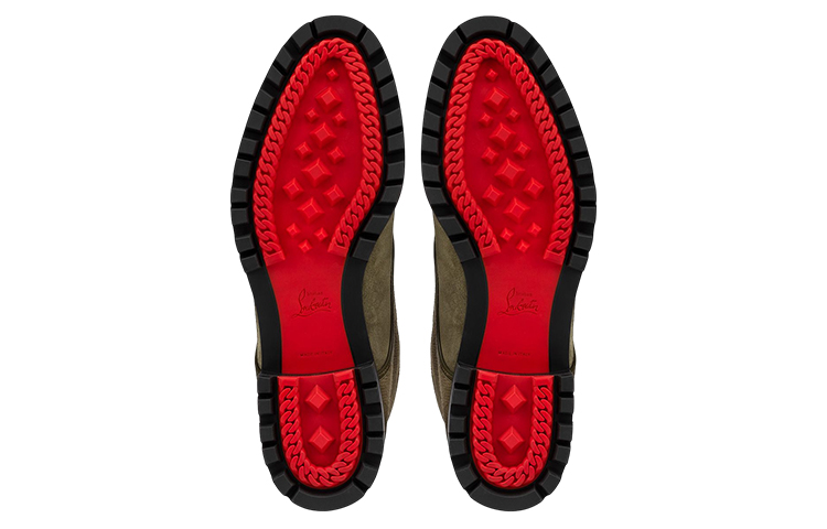 Purchase Bottes à Lacets en Cuir Platine Christian Louboutin ''Marron''. 3220919C849