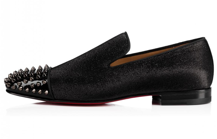 Christian Louboutin CL Spooky Patent Leather Slip-On Casual Shoes Black 1180185B139