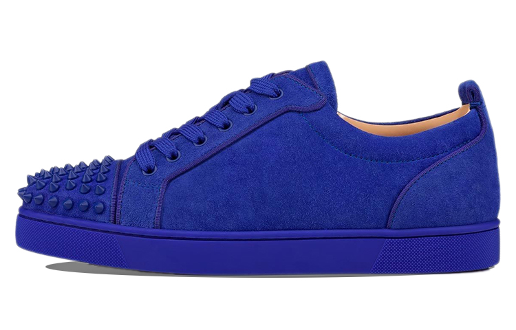 Christian Louboutin CL Suede Low-Top Fashion Sneakers for Men - Blue 3160934U695