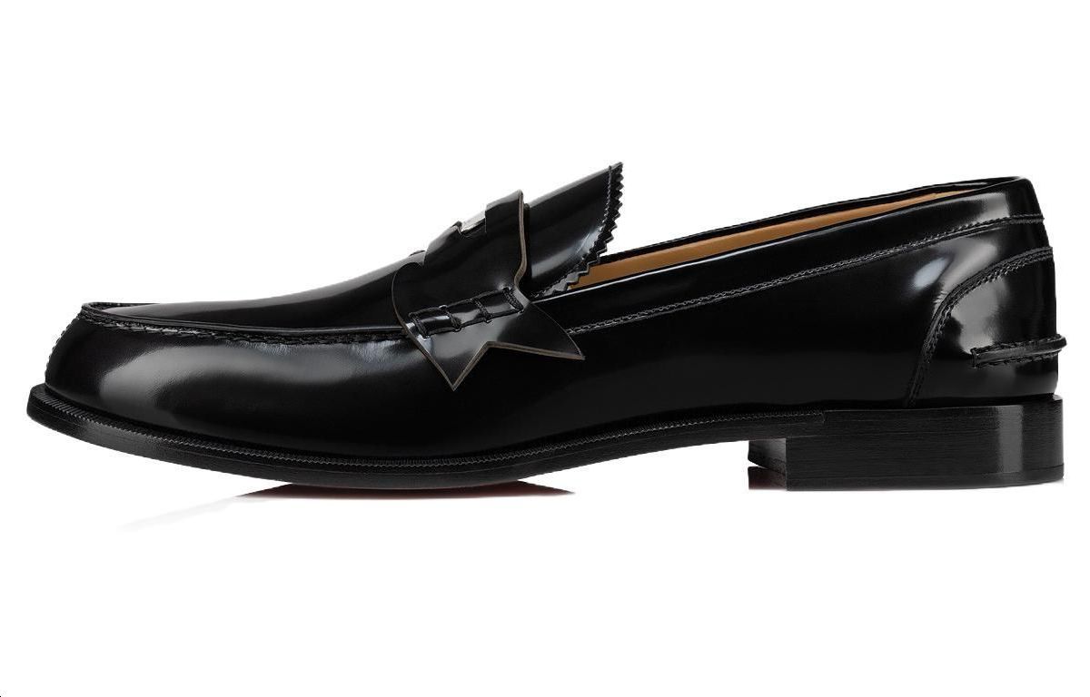 Buy 克里斯提·鲁布托CL与白金小牛皮黑色舒适休闲时尚乐福鞋 3230691BK01