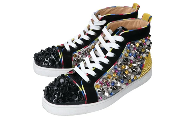 Buy CL路鉑廷 舒適 系帶高筒 高筒 板鞋 男款 黑色