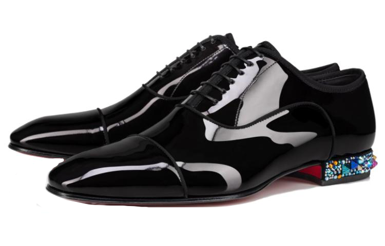 Order Christian Louboutin Clarks Kasut Kulit Tali Selasa Untuk Pakaian 'Hitam' 3231132B730