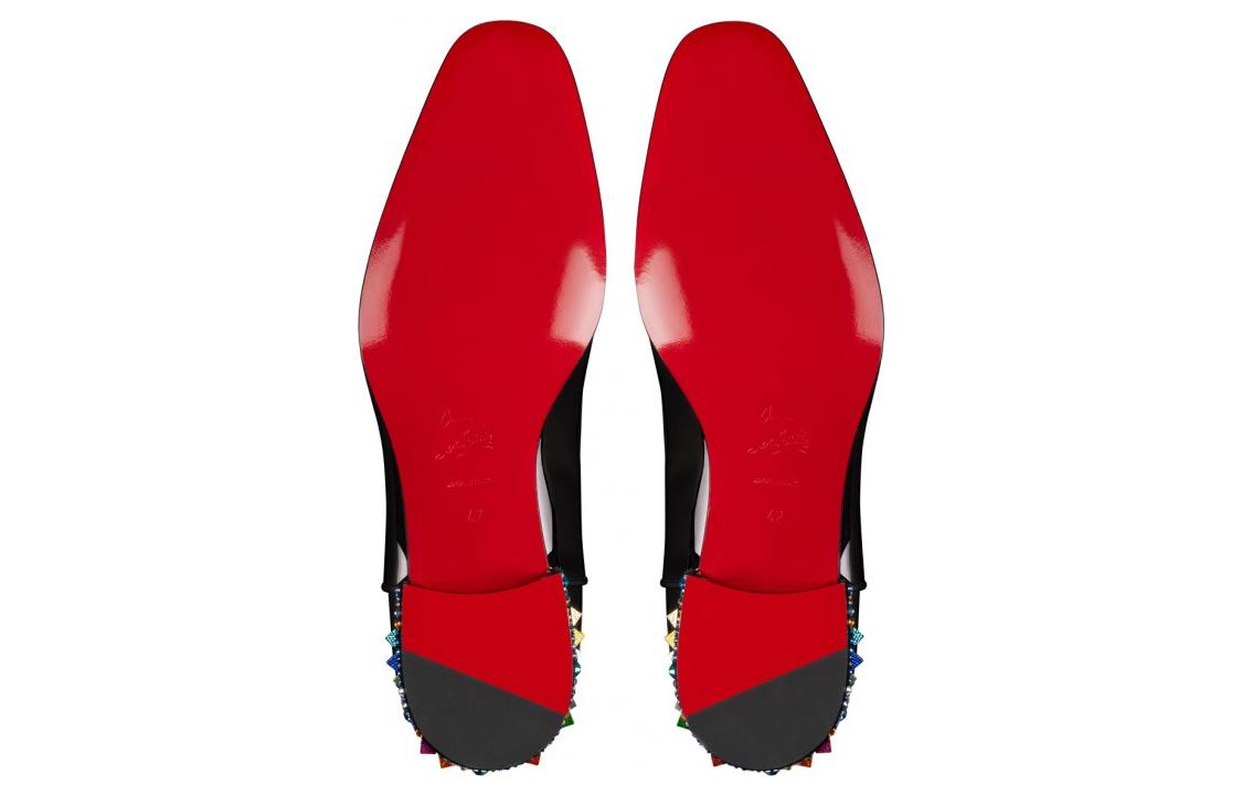 Shop Christian Louboutin Clarks Kasut Kulit Tali Selasa Untuk Pakaian 'Hitam' 3231132B730